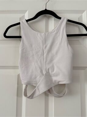 Athleta White Longline Sports Bra